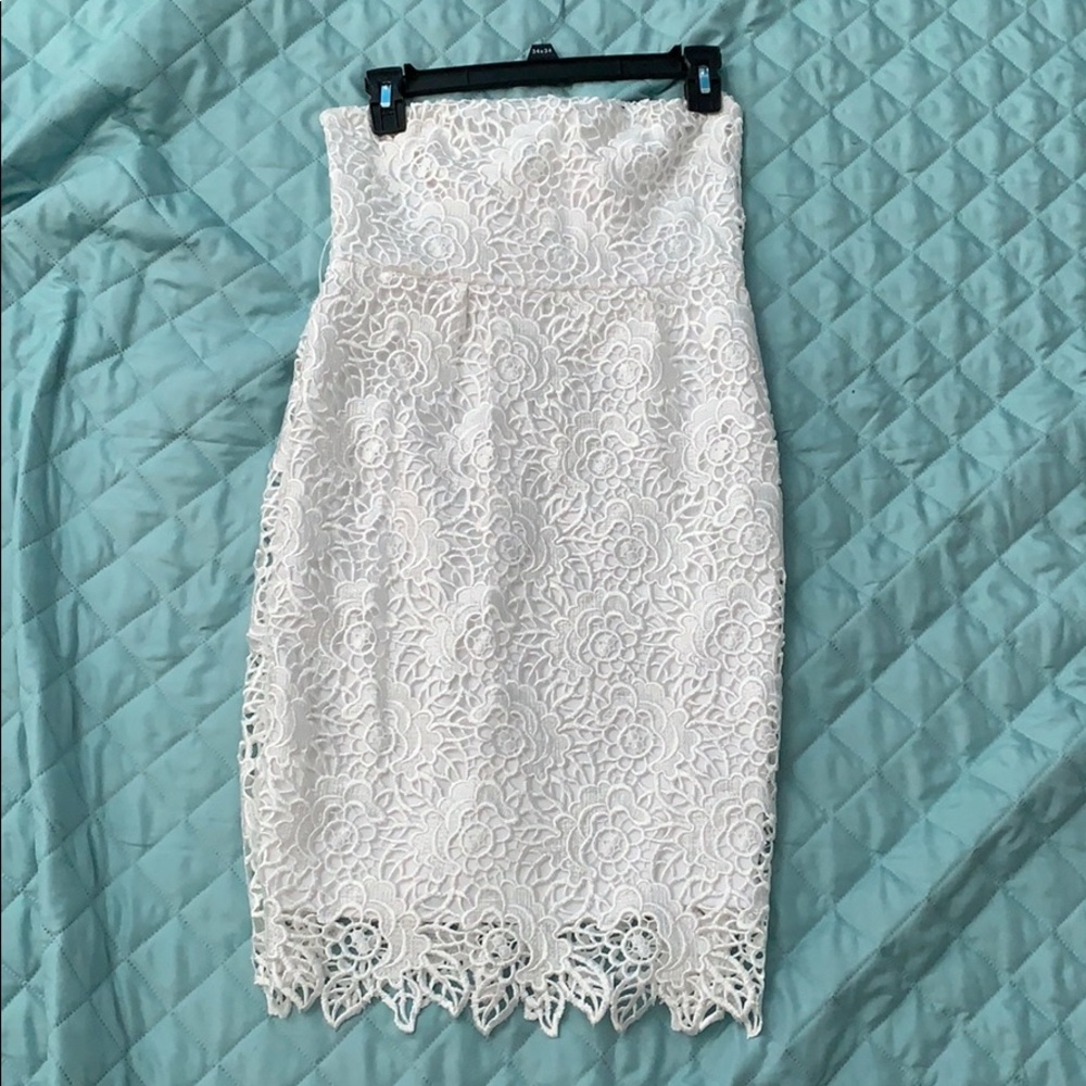 White lace cocktail dress